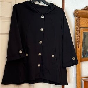 Christian Siriano Black Knit Coat